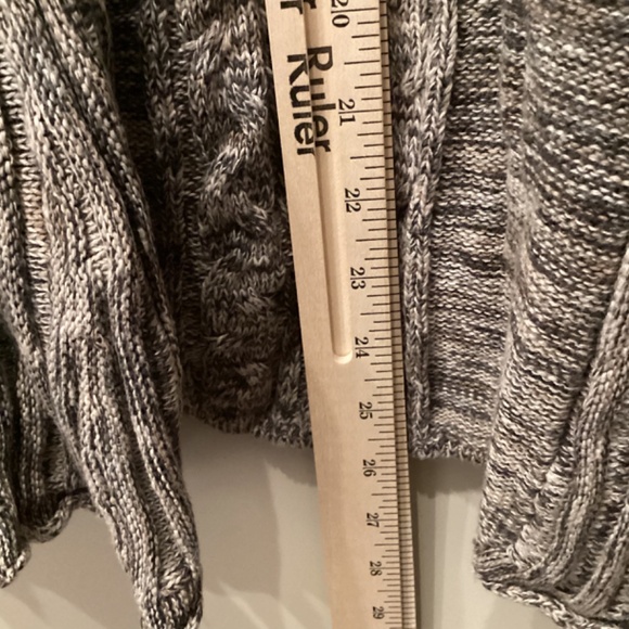 NIC + ZOE Womens Knit Cardigan Size Small Petite PS Gray Tan Marled Snap Closure - Picture 8 of 12